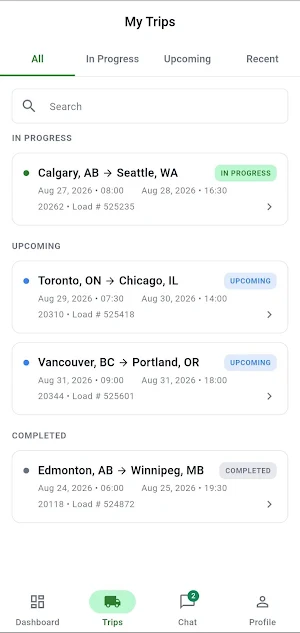 DynaTrail Dispatch - Drivers Screenshot 1
