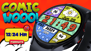 Comic Wooo Digital Watch Face Screenshot 2