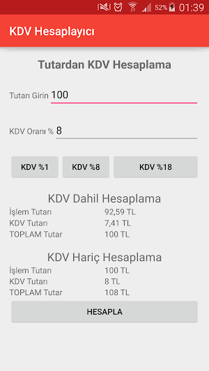 KDV Hesaplama Pro Screenshot 2