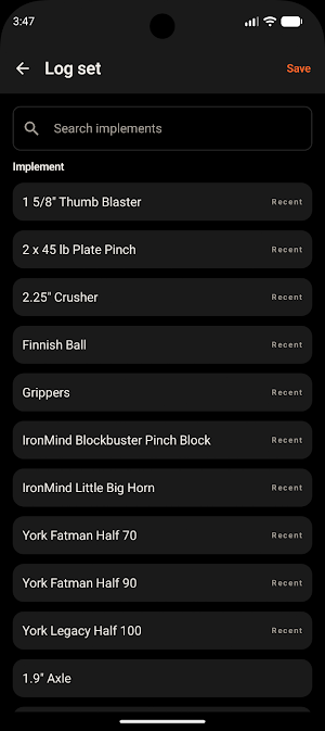GripPR - Grip Training Log Screenshot 3