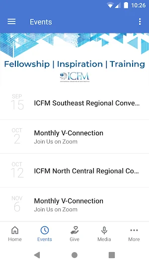 ICFM App Screenshot 1
