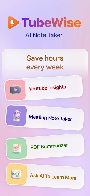 Tubewise: AI Note Taker Screenshot 0