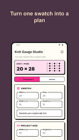 Knitting Gauge Calculator Screenshot 0