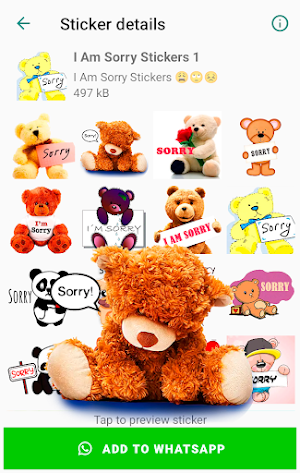 Sorry Stickers for WhatsApp WAStickerApps Screenshot 0
