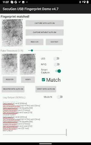 SecuGen USB Fingerprint Demo Screenshot 3