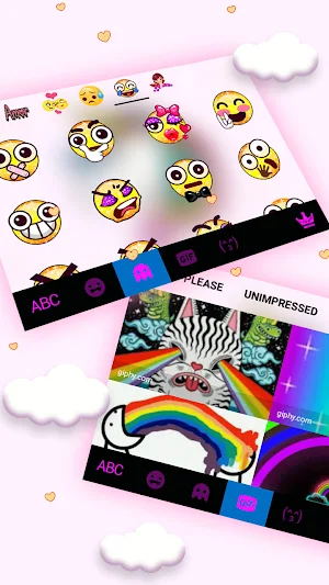 Pink Rainbow Unicorn Keyboard Background Screenshot 3