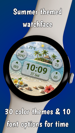 Tropical Summer WearOS face Screenshot 1