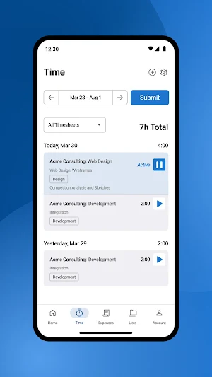 BigTime Mobile Screenshot 1