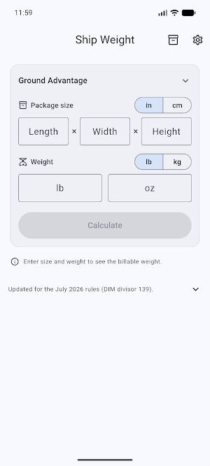 Ship Weight Calculator Screenshot 2