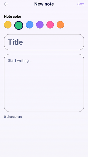 Notes app Screenshot 2