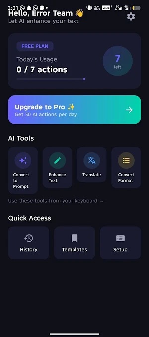 Falcon AI - keyboard Screenshot 0