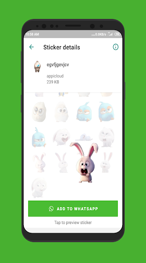 Rabbit Snowball WASticker Screenshot 2