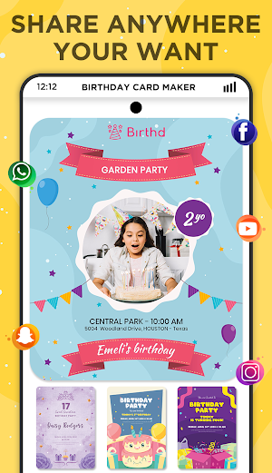Birthday invitation card maker Screenshot 1