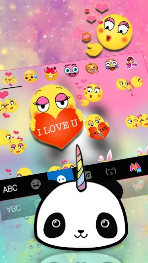 Lovely Unicorn Pandicorn Keyboard Theme Screenshot 2