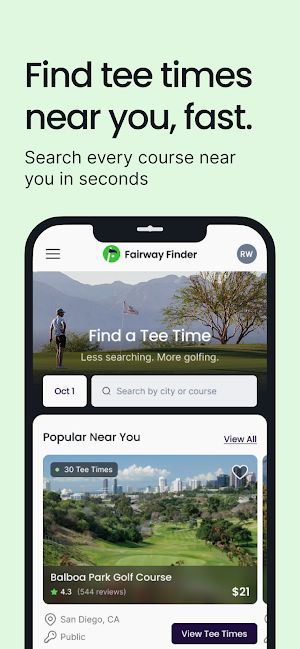 Fairway Finder: Find Tee Times Screenshot 0