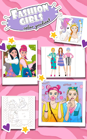 Color gradient fashion girl Screenshot 1