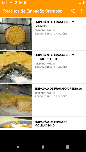 Receitas de Empadão Cremoso Screenshot 2