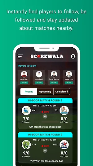 Scorewala - Cricket Match & Tournament Scoring App Screenshot 1