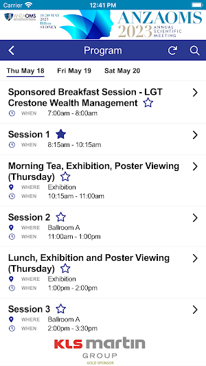 ANZAOMS2023 Attendee App Screenshot 1