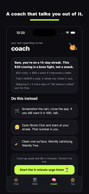 Broke Club: No-Spend Streaks Screenshot 2