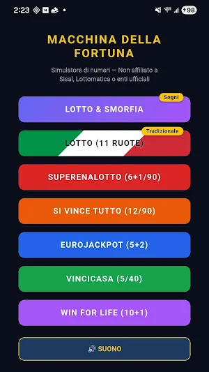 SimuLotto - Numeri Fortunati Screenshot 0