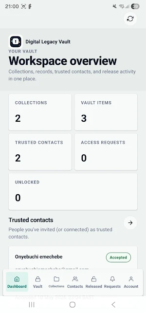 Digital Legacy Vault Screenshot 2