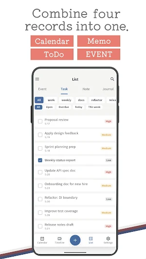 Shin Jorte: Calendar & Tasks Screenshot 1