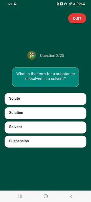 Science Quiz Screenshot 1