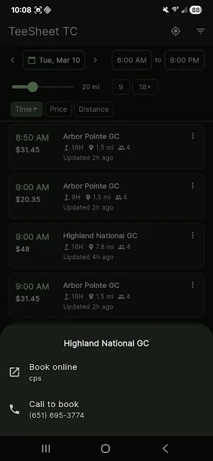 TeeSheet TC Screenshot 0