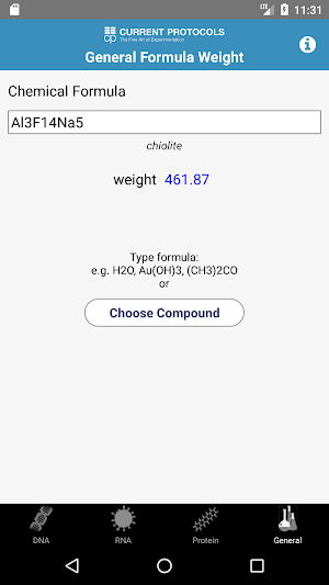 Molecular Weight Calculator Screenshot 3