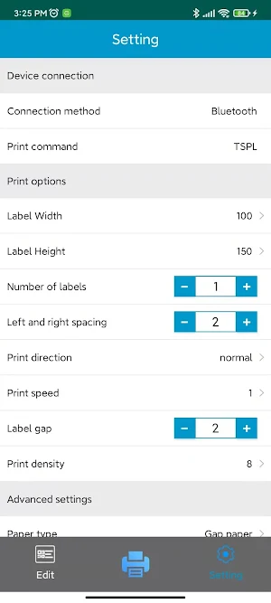 Print Label Screenshot 1