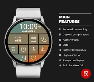 Blue Orange Tile Watch Face Screenshot 1