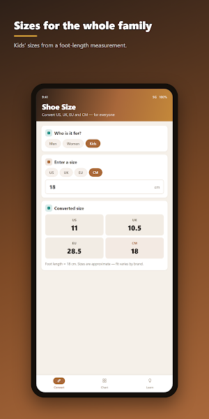 Shoe Size Conversion Screenshot 3