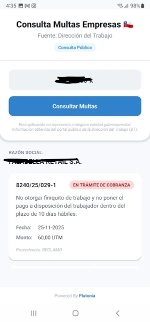 Consulta Multas Empresas CL Screenshot 0
