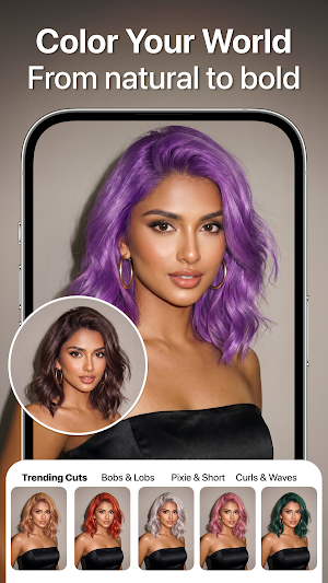 Bangs! AI Haircut & Color Screenshot 1