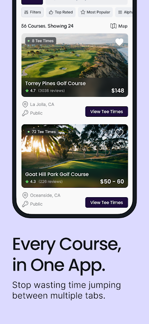 Fairway Finder: Find Tee Times Screenshot 1