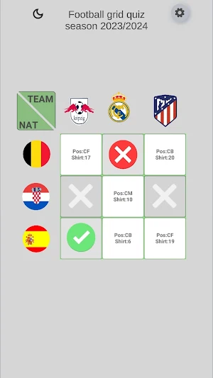 Football grid quiz Screenshot 0