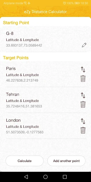 eZy Distance Calculator-Measure GPS points & area Screenshot 2