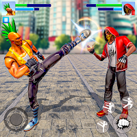 Bodybuilder Karate Fighting