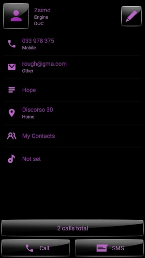 Dialer theme G Black Purple Screenshot 3