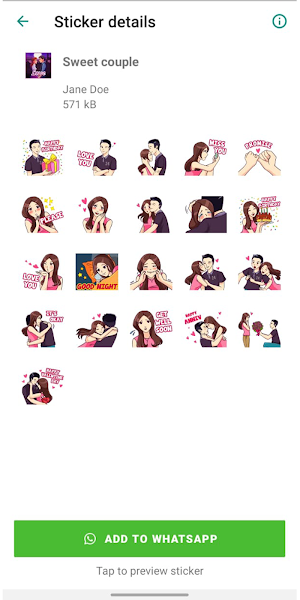 Lovely couple stickers Screenshot 3