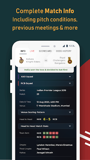 Live Line & Cricket Scores - Cricket Exchange Screenshot 0
