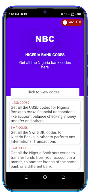 Nigeria Bank Codes Screenshot 2