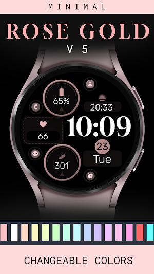 Minimal Rose Gold 5 Watch Face Screenshot 2