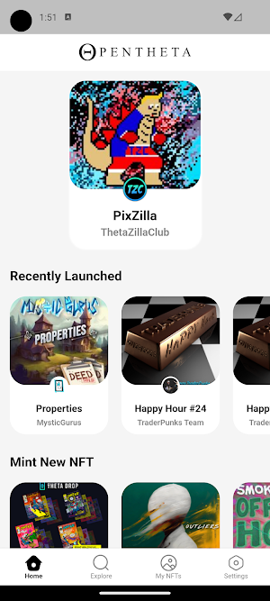 OpenTheta - NFT Marketplace Screenshot 1