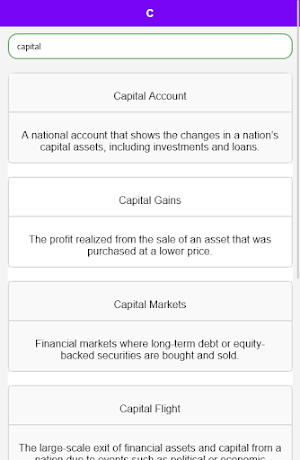 Economics Dictionary Screenshot 2