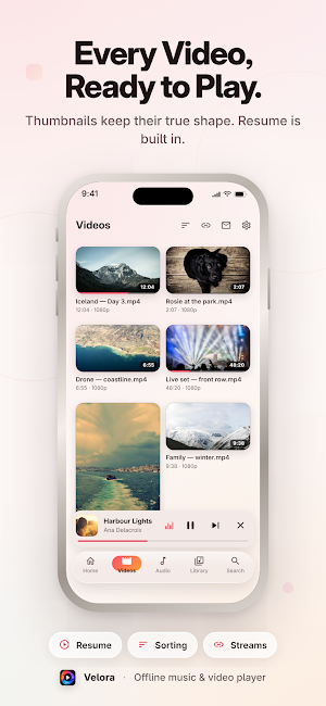Velora: Music & Video Player Screenshot 1