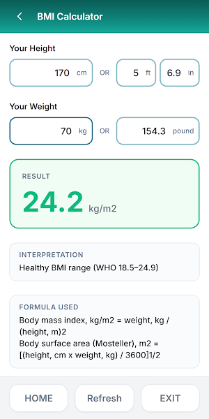 Pocket Medical Calculator Screenshot 1