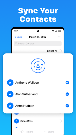 Contacts Backup - Sync Restore Screenshot 1