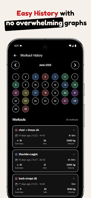 Workout tracker Log - Justlog Screenshot 3